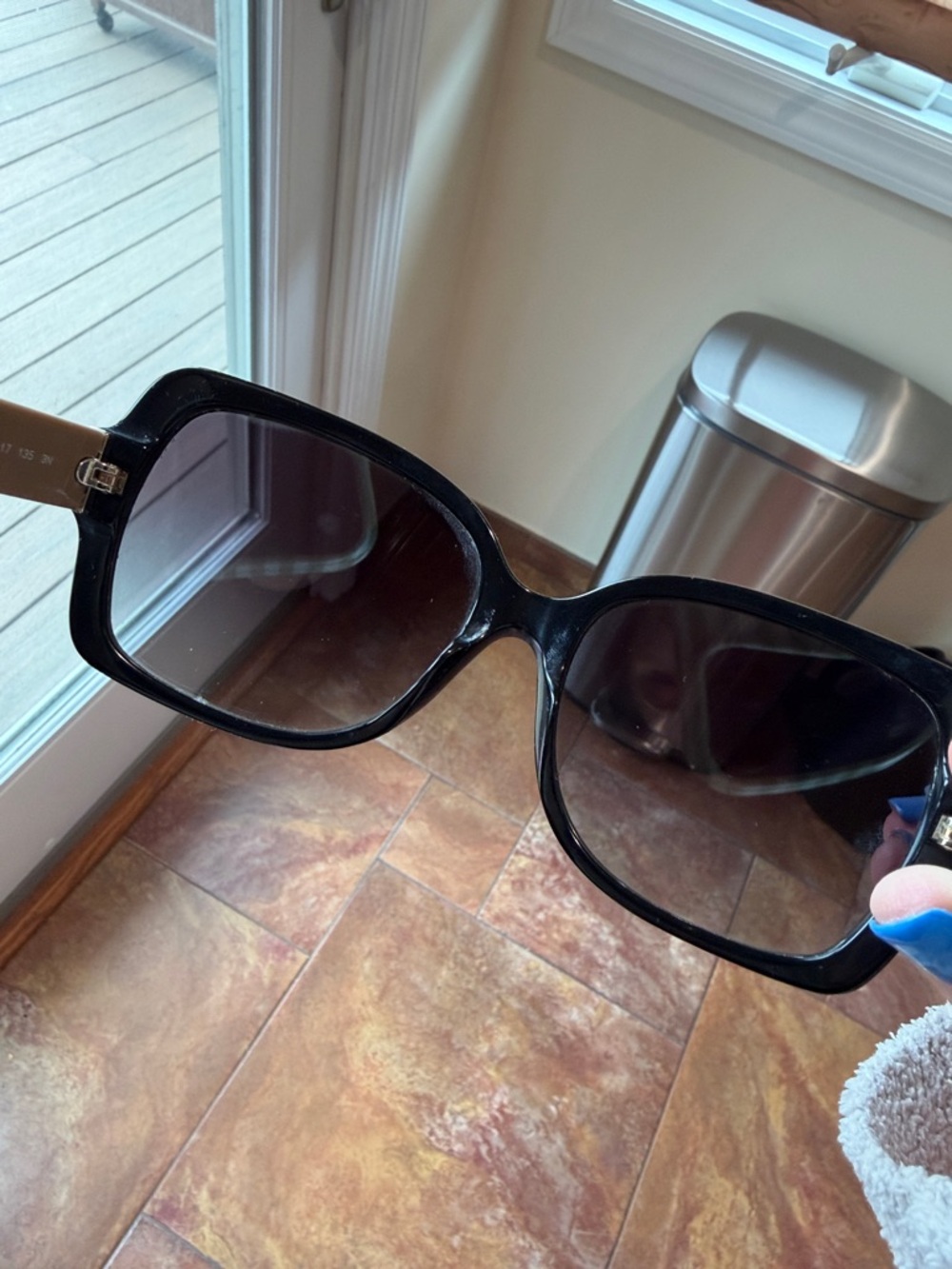 Burberry Black & Beige Plaid Sunglasses - Picture 7 of 8
